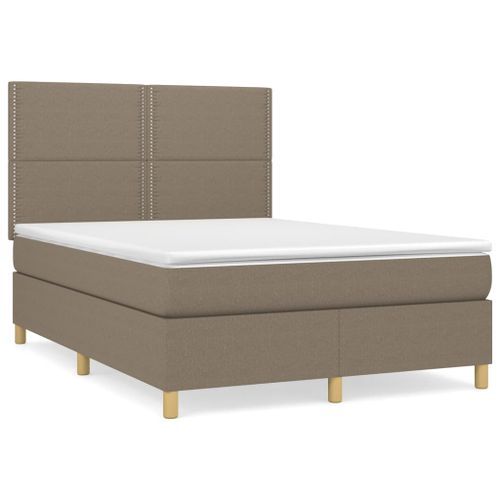 Lit à Sommier Tapissier Avec Matelas Taupe 140x200 Cm Tissu 14 Lit à sommier tapissier avec matelas Taupe 140x200 cm Tissu - Photo n°2; ?>