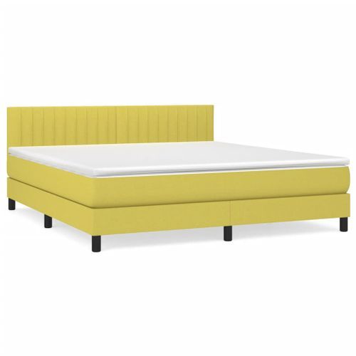 Lit à sommier tapissier avec matelas Vert 160x200 cm Tissu - Photo n°2; ?>