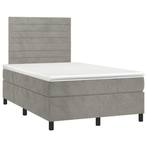 Lit à Sommier Tapissier Et Matelas Gris Clair 120x200cm Velours 3 15 Lit à sommier tapissier et matelas Gris clair 120x200cm Velours 3 - Photo n°3; ?>
