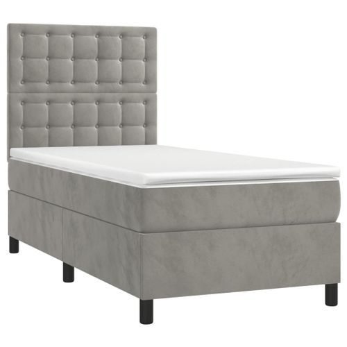 Lit à Sommier Tapissier Et Matelas Gris Clair 80x200 Cm Velours 2 15 Lit à sommier tapissier et matelas Gris clair 80x200 cm Velours 2 - Photo n°3; ?>