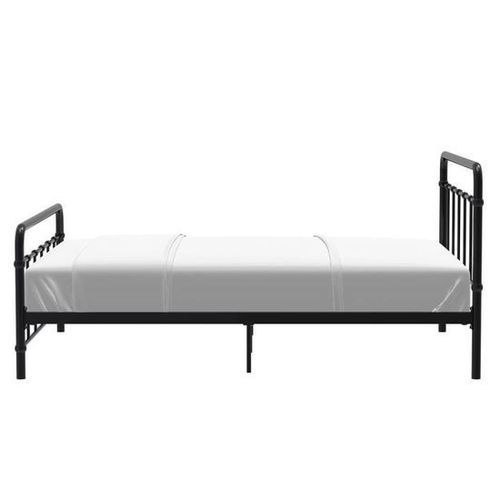 Lit adulte 140 x 190 cm en métal a barreaux - Noir - Sommier inlcus - AARON - Photo n°2; ?>