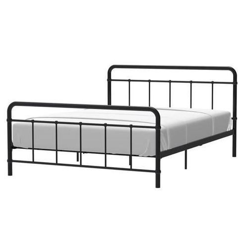 Lit adulte 140 x 190 cm en métal a barreaux - Noir - Sommier inlcus - AARON - Photo n°3; ?>