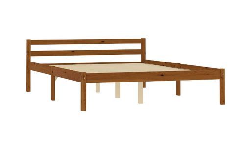 Lit adulte pin massif foncé Dorma 120x200 cm - Photo n°2; ?>