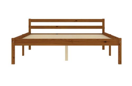 Lit adulte pin massif foncé Dorma 120x200 cm - Photo n°3; ?>