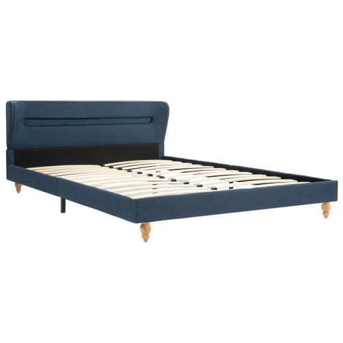 Lit avec LED et matelas Bleu Tissu 120 x 200 cm - Photo n°3; ?>