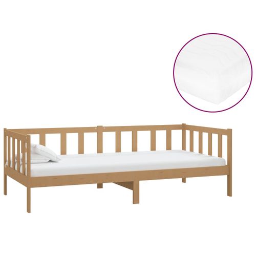 Lit Avec Matelas 90x200 Cm Marron Miel Bois De Pin Massif 16 22 Lit avec matelas 90x200 cm Marron miel Bois de pin massif 16 - Photo n°2; ?>