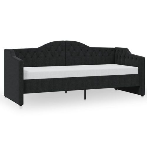Lit avec matelas et éclairage USB Noir Tissu 90x200 cm 4 - Photo n°2; ?>