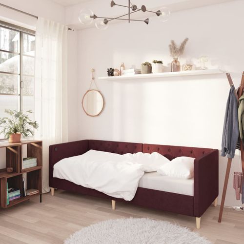 Lit avec matelas et éclairage USB Violet Tissu 90x200 cm 12 - Photo n°3; ?>