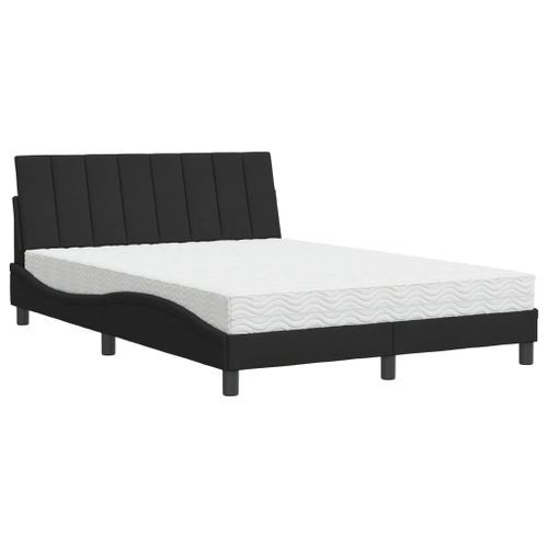 Lit avec matelas noir 120x200 cm velours - Photo n°2; ?>