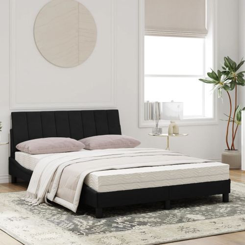 Lit avec matelas noir 120x200 cm velours - Photo n°3; ?>