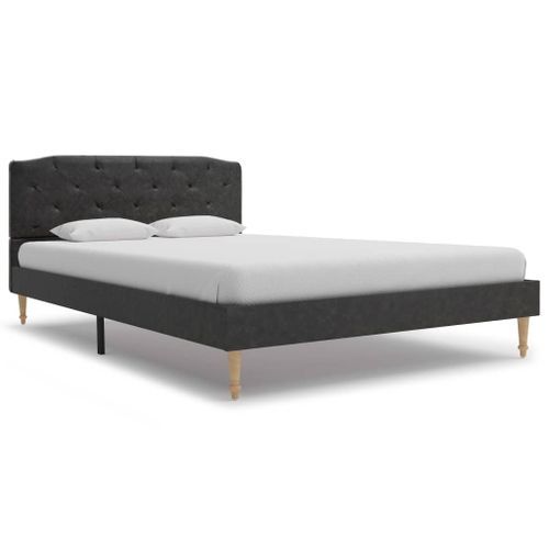 Lit avec matelas Noir Tissu 120 x 200 cm - Photo n°2; ?>