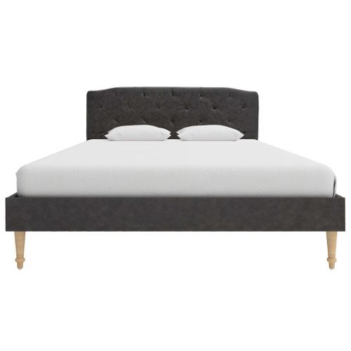 Lit avec matelas Noir Tissu 120 x 200 cm - Photo n°3; ?>