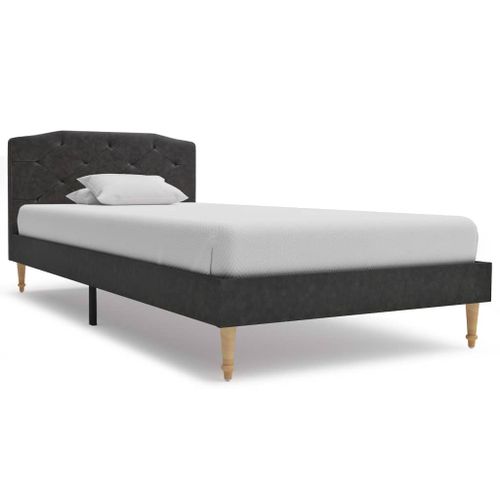 Lit avec matelas Noir Tissu 90 x 200 cm - Photo n°2; ?>