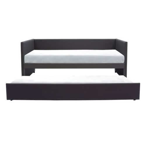 Lit banquette gigogne - Simili gris foncé - Sommiers inclus - 90 x 190 cm - ATLANTA - Photo n°3; ?>
