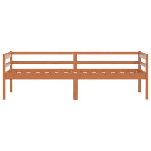 Lit banquette Marron miel Bois de pin massif 90x200 cm - Photo n°3; ?>