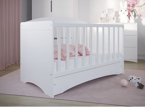 Lit bébé à barreaux avec tiroir 60x120 cm blanc Klaky - Photo n°2; ?>