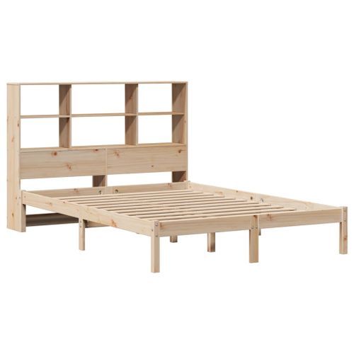 Lit bibliothèque sans matelas 120x190 cm bois de pin massif - Photo n°3; ?>