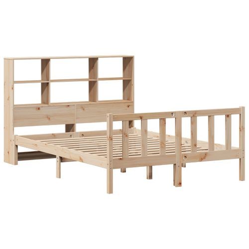 Lit bibliothèque sans matelas 120x190 cm bois de pin massif - Photo n°3; ?>