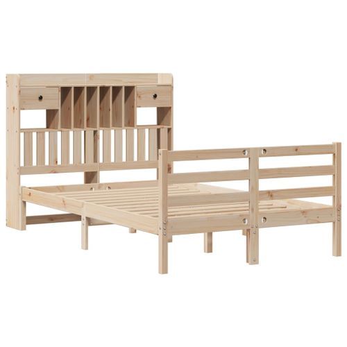 Lit bibliothèque sans matelas 120x190 cm bois de pin massif - Photo n°3; ?>