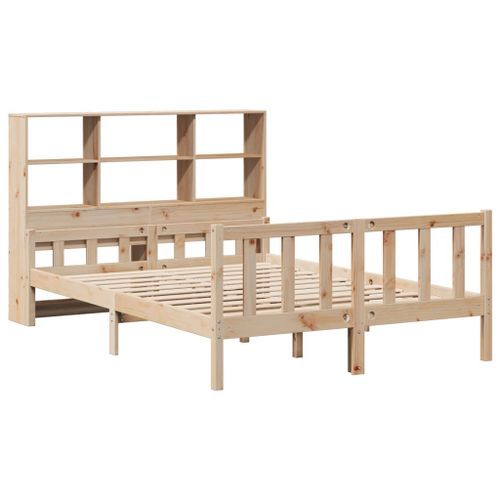 Lit bibliothèque sans matelas 120x190 cm bois de pin massif - Photo n°3; ?>