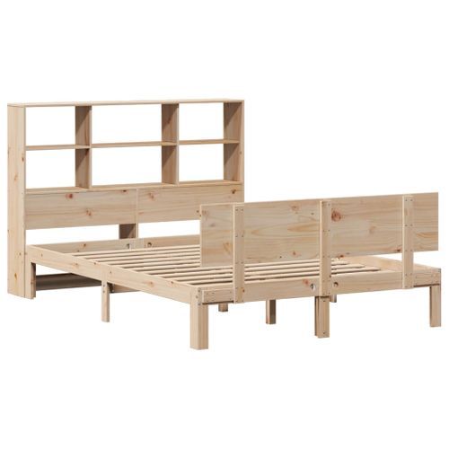 Lit bibliothèque sans matelas 120x190 cm bois de pin massif - Photo n°3; ?>