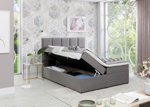 Lit Boxspring Tissu Gris Clair Avec Matelas Et Surmatelas Lizen 19 Lit boxspring tissu gris clair avec matelas et surmatelas Lizen - Photo n°3; ?>