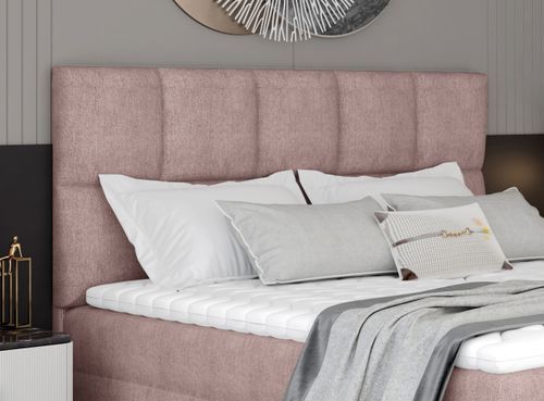 Lit Boxspring Tissu Rose Clair Avec Matelas Et Surmatelas Lizen 24 Lit boxspring tissu rose clair avec matelas et surmatelas Lizen - Photo n°2; ?>