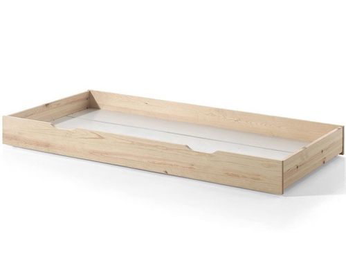 Lit cabane gigogne 90x200 cm avec voile pin massif clair Bali - Photo n°3; ?>