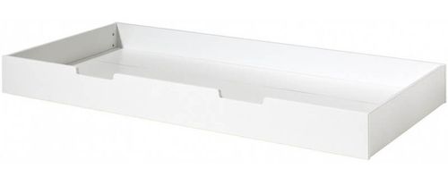 Lit cabane gigogne 90x200 cm et sommier pin massif blanc et bois clair Henri - Photo n°3; ?>