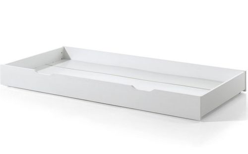 Lit cabane gigogne 90x200 cm pin massif blanc Kali - Photo n°2; ?>