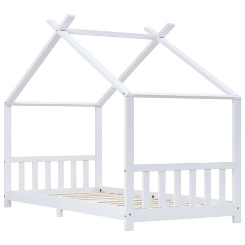 Lit cabane pin massif blanc Dorma 90x200 cm - Photo n°2; ?>