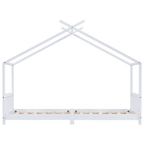 Lit cabane pin massif blanc Dorma 90x200 cm - Photo n°3; ?>