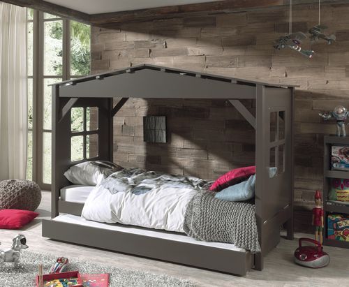 Lit Cabane Pin Massif Taupe Pinie 90x200 Cm 11 Lit cabane pin massif taupe Pinie 90x200 cm - Photo n°3; ?>