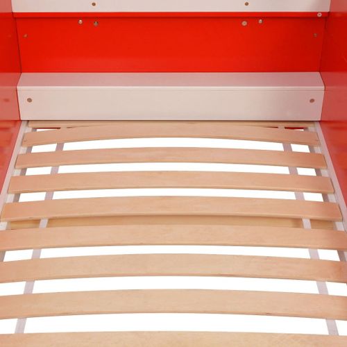 Lit camion de pompier pour enfants 200 x 90 cm Rouge - Photo n°3; ?>