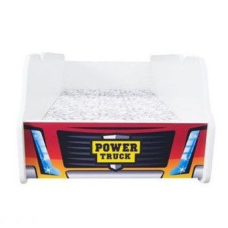 Lit camion power truck rouge et bleu 70x140 cm - Sommier et matelas inclus - Photo n°2; ?>