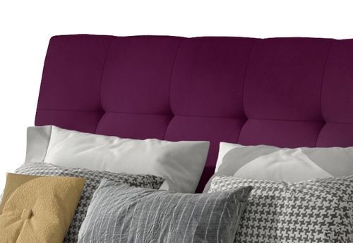 Lit Capitonné Avec Rangement Velours Prune Klein 13 Lit capitonné avec rangement velours prune Klein - Photo n°3; ?>