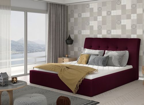 Lit Capitonné Avec Rangement Velours Prune Klein 12 Lit capitonné avec rangement velours prune Klein - Photo n°2; ?>