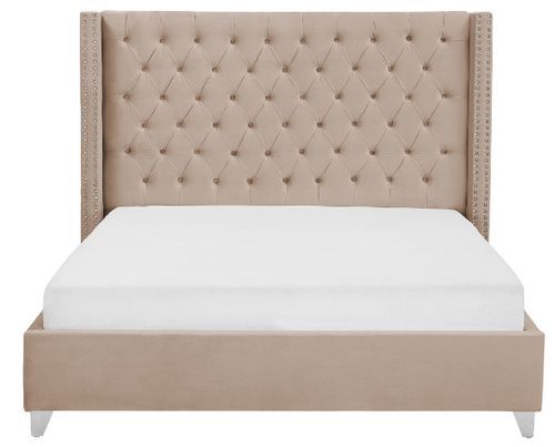 Lit Capitonné Chesterfield Velours Beige Klouto 180x200 Cm 20 Lit capitonné Chesterfield velours beige Klouto 180x200 cm - Photo n°2; ?>