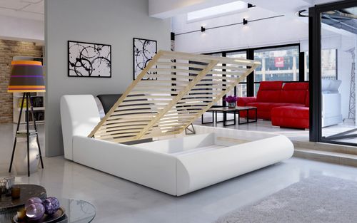 Lit Coffre 160x200 Cm Simili Gris/tissu Gris Foncé Et Métal Chromé Flavien 11 Lit coffre 160x200 cm simili gris/tissu gris foncé et métal chromé Flavien - Photo n°3; ?>