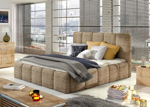 Lit Coffre 180x200 Cm Capitonné Tissu Beige Chiné Vika 8 Lit coffre 180x200 cm capitonné tissu beige chiné Vika - Photo n°2; ?>