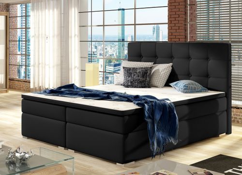 Lit Coffre Boxspring Simili Cuir Noir Avec Matelas Et Surmatelas Kavin 28 Lit coffre boxspring simili cuir noir avec matelas et surmatelas Kavin - Photo n°2; ?>