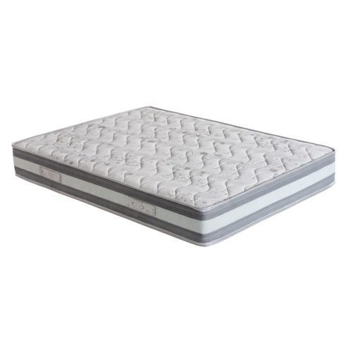 Lit coffre capitonné Velours Gris 140 Kim + Matelas mémoire 24 cm - Photo n°2; ?>