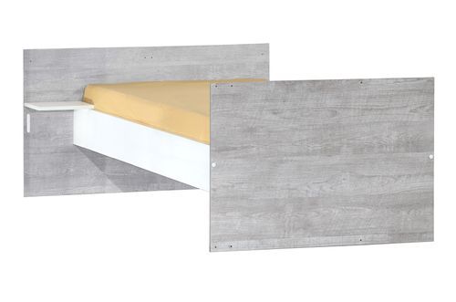 Lit combiné transformable 60x120 cm laqué blanc et gris Scandi - Photo n°2; ?>