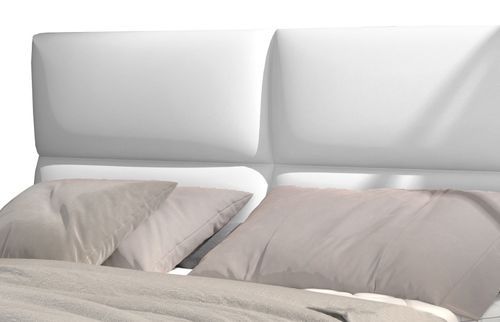 Lit continental capitonné simili cuir blanc Weber - Photo n°3; ?>