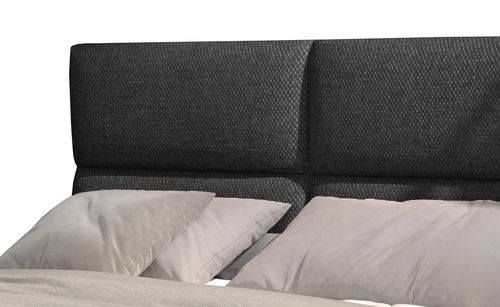 Lit continental capitonné tissu gris foncé chiné Weber - Photo n°3; ?>