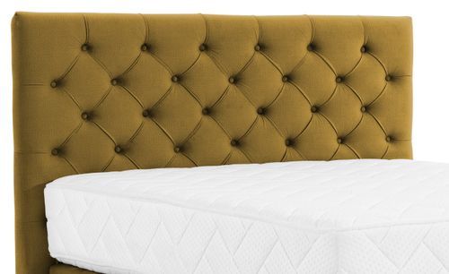 Lit Continental Capitonné Tissu Jaune Moutarde Pozza Avec Matelas 30 Cm En Latex Et Pied Métal Noir 15 Lit continental capitonné tissu jaune moutarde Pozza avec matelas 30 cm en latex et pied métal noir - Photo n°3; ?>