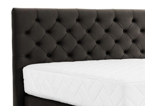 Lit Continental Capitonné Tissu Marron Pozza Avec Matelas 30 Cm En Latex Et Pied Métal Noir 15 Lit continental capitonné tissu marron Pozza avec matelas 30 cm en latex et pied métal noir - Photo n°3; ?>