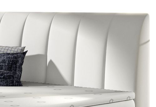 Lit Continental Matelassé Simili Cuir Blanc Florencia 27 Lit continental matelassé simili cuir blanc Florencia - Photo n°3; ?>