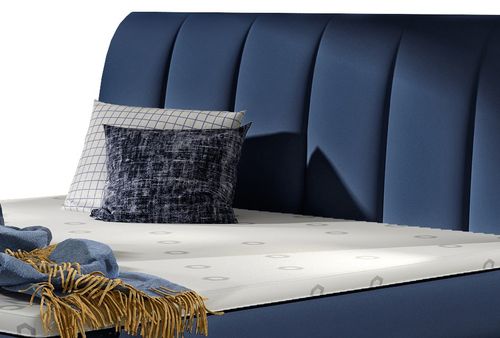 Lit continental matelassé simili cuir bleu Florencia - Photo n°3; ?>