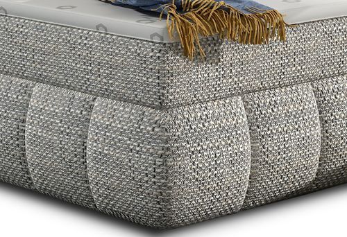 Lit continental matelassé tissu gris clair chiné Florencia - Photo n°3; ?>